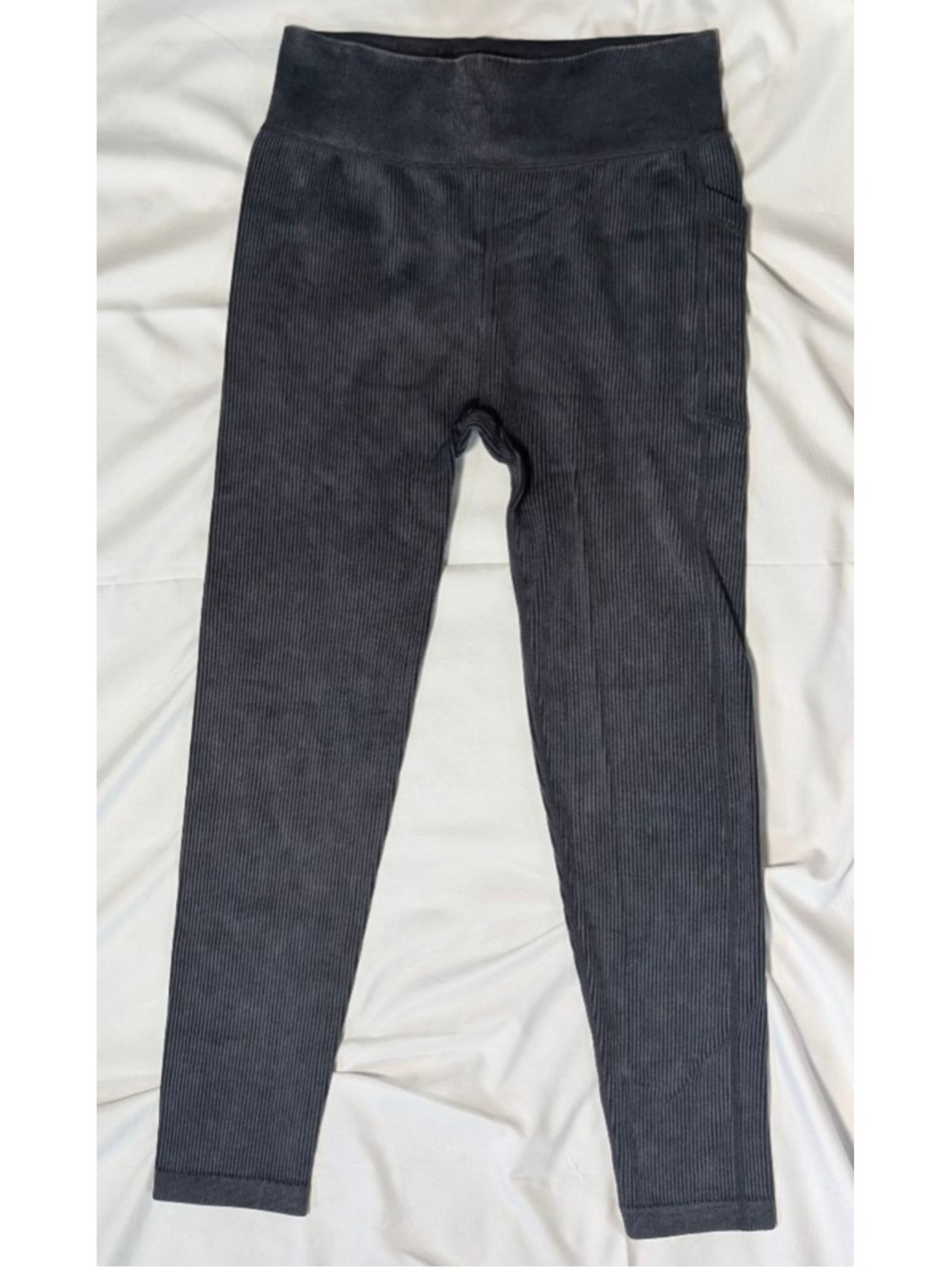 Calvin Klein Gray Ribbed High Rise Leggings Size Medium